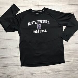Northwestern Wildcats Football Pullover Sweatshirt Black & Purple Men’s XL Tall